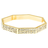 BLING RHINESTONE OCTAGON BANGLE BRACELET