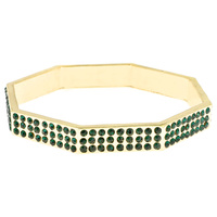 BLING RHINESTONE OCTAGON BANGLE BRACELET