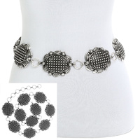 WESTERN OVAL BUBBLE CONCHO BELT
