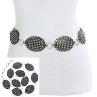 WESTERN OVAL BUBBLE CONCHO BELT