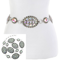 WESTERN CRYSTAL CONCHO CHAIN BELT