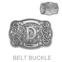 WESTERN INITIAL LETTER BELT BUCKLE