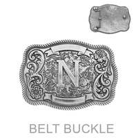 WESTERN INITIAL LETTER BELT BUCKLE