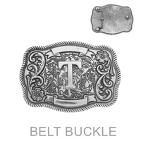 WESTERN INITIAL LETTER BELT BUCKLE