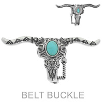 WESTERN LONGHORN BELT BUCKLE