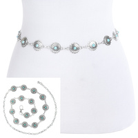 WESTERN TURQUOISE CONCHO BELT