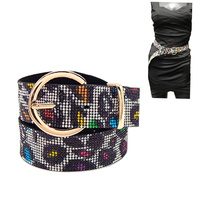 LUXURY DESIGNER INSPIRED RHINESTONE BELT IN VEGAN LEATHER  - CLUB PARTY FASHION BELTS