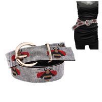 LUXURY DESIGNER INSPIRED RHINESTONE BELT IN VEGAN LEATHER  - CLUB PARTY FASHION BELTS