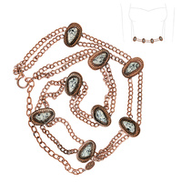 TURQUOISE STONE CHAIN LINK BELT WESTERN BELLY BODY CHAIN