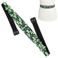 FORMAL CRYSTAL GEMSTONE CLUSTER SASH STRETCH BELT