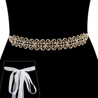 RHINESTONE BELT W/ RIBBON BACKING
