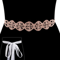 RHINESTONE BELT W/ RIBBON BACKING