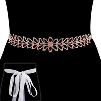 RHINESTONE BELT W/ RIBBON BACKING