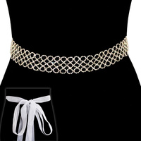 RHINESTONE WEDDING SASH TIE BELT