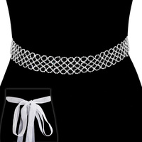 RHINESTONE WEDDING SASH TIE BELT