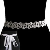 RHINESTONE CLUSTER WEDDING BELT