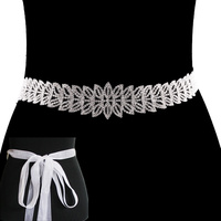 PETAL BURST RHINESTONE RIBBON BELT
