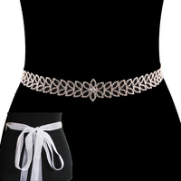 WEDDING PROM PETAL RHINESTONE BELT