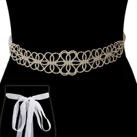 RHINESTONE WEDDING SASH TIE BELT