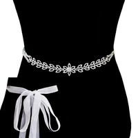 FLOWER PETAL RHINESTONE DRESS BELT
