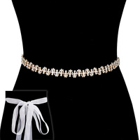 RHINESTONE WEDDING BELT W/ RIBBON