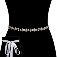 RHINESTONE WEDDING SASH TIE BELT