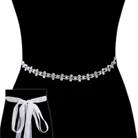 RHINESTONE WEDDING SASH TIE BELT