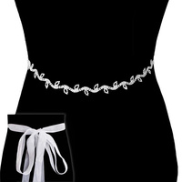RHINESTONE WEDDING SASH TIE BELT