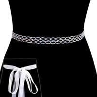 RHINESTONE WEDDING SASH TIE BELT