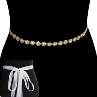 RHINESTONE WEDDING TIE SASH BELT