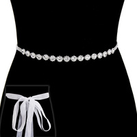 RHINESTONE WEDDING SASH TIE BELT