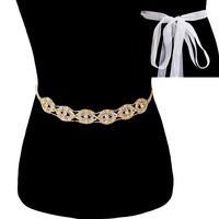 RHINESTONE WEDDING SASH TIE BELT