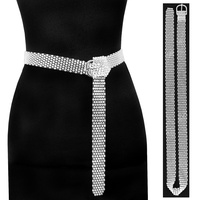 RHINESTONE MESH WAIST BELT