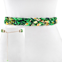 BRAIDED KENTE AFRICAN PRINT FABRIC BELT