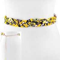 BRAIDED KENTE AFRICAN PRINT FABRIC BELT