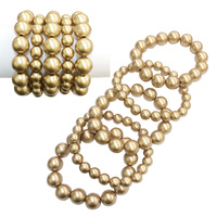 GOLD FASHIONABLE BEADED BRACELET