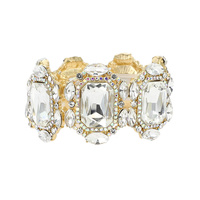 REC STONE RHINESTONE STRETCH BRACELET