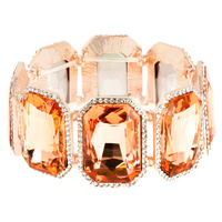 BLING RHINESTONE OCTAGON STRETCH BRACELET