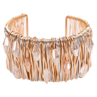 WIRE CUFF W/ BEADED DETAILS