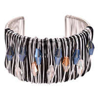 WIRE CUFF W/ BEADED DETAILS