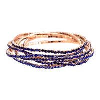 6 PC RHINESTONE STRETCH BRACELET