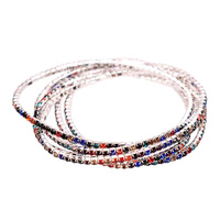 6 PC RHINESTONE STRETCH BRACELET