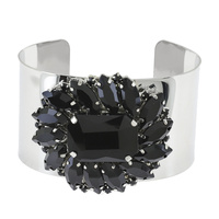 FLORAL CRYSTAL FACETED CUFF BRACELET