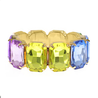 OCTAGONAL GLASS CRYSTAL STONE CLUSTER STRETCH BANGLE BRACELET