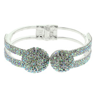 RHINESTONE PAVE HINGE BANGLE BRACELET