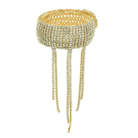 RHINESTONE PAVE TASSEL WRAP BRACELET