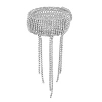RHINESTONE PAVE TASSEL WRAP BRACELET