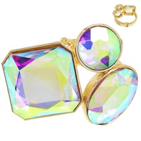 STONE CLUSTER HAMMERED METAL HINGED CUFF BRACELET