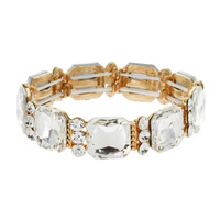 Square Gem Stone Stretch Bracelet