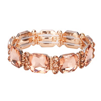Square Gem Stone Stretch Bracelet